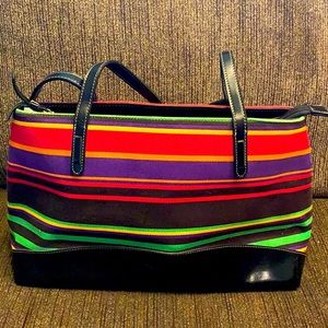 Vintage 90s Kate Spade Canvas Striped Purse